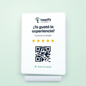 Placa de acrílico Tappify con NFC y QR para reseñas en Google