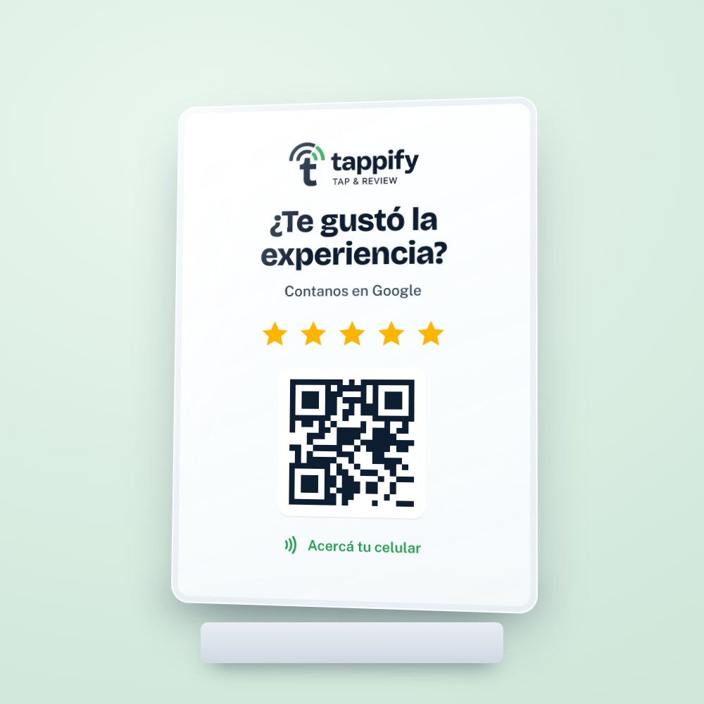 Placa de acrílico Tappify con NFC y QR para reseñas en Google